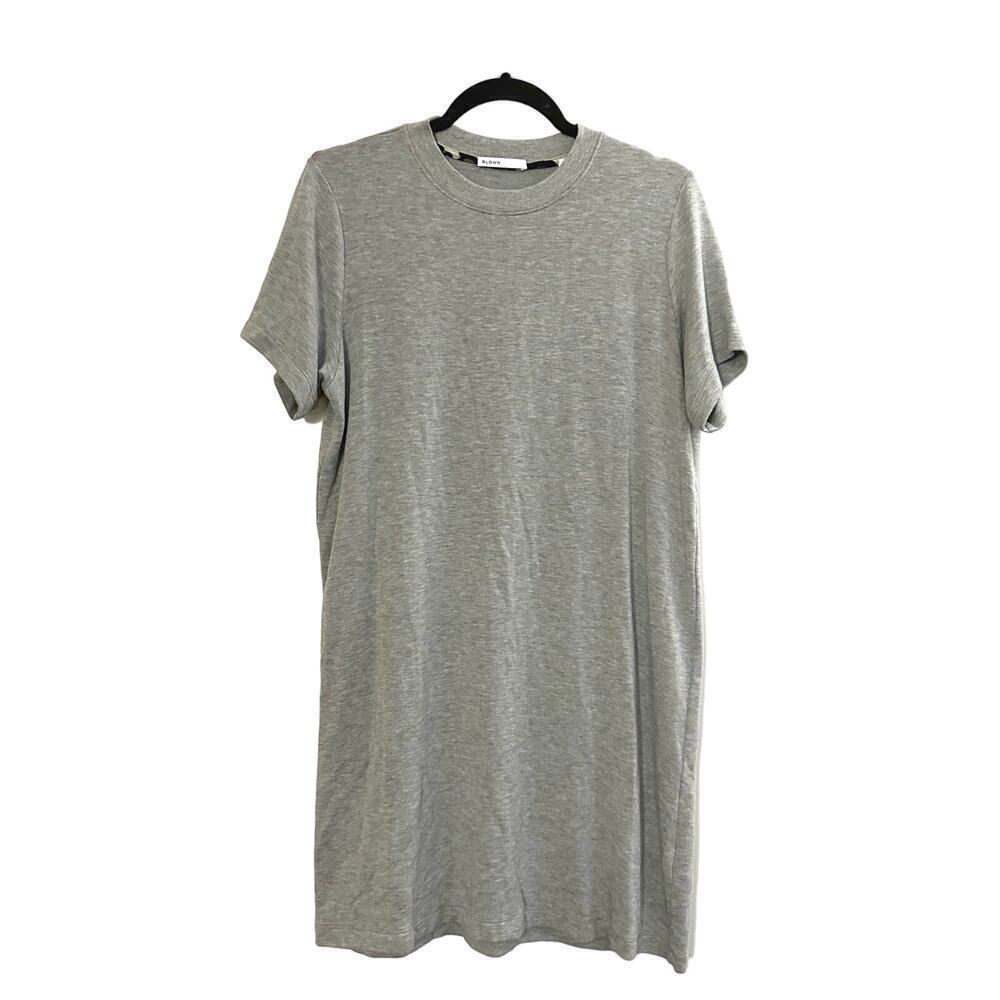 BLDWN Leah Heather Gray Crewneck Soft S/S Modal Mini T-Shirt Dress - Sz Medium
